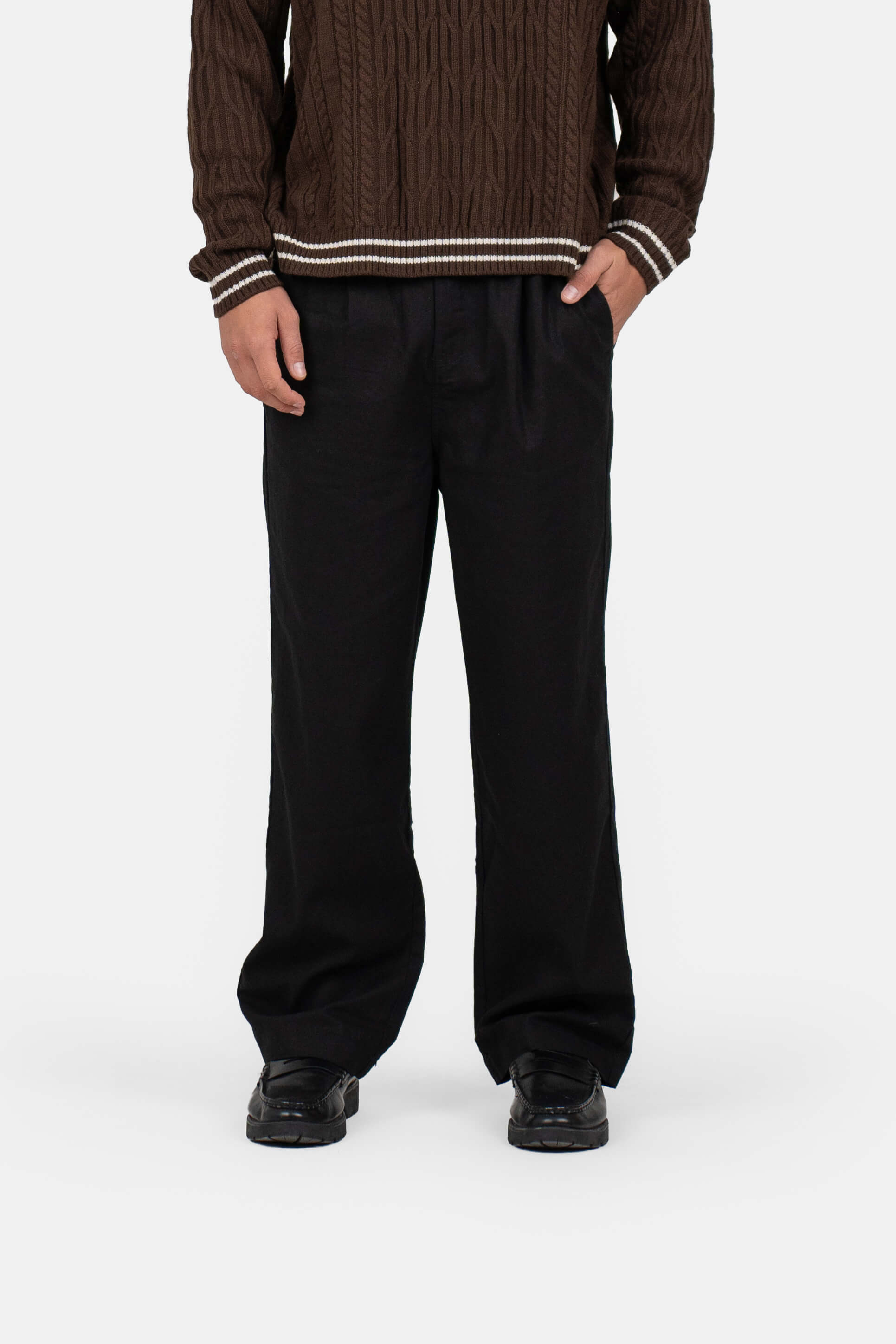 Baggy Hørbukser Sort | Skagen-clothing.dk
